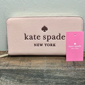 Kate Spade New York Large Continental Wallet Rose Smoke Glitter On NWT